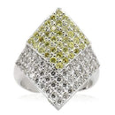 Fashion Rings 0W220 Rhodium Brass Ring with AAA Grade CZ in Topaz