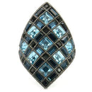 Fashion Rings 0W235 Ruthenium Brass Ring with Top Grade Crystal