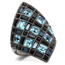 Fashion Rings 0W235 Ruthenium Brass Ring with Top Grade Crystal