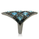 Fashion Rings 0W235 Ruthenium Brass Ring with Top Grade Crystal