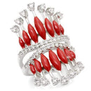 Fashion Rings 0W241 Rhodium Brass Ring with AAA Grade CZ