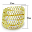 Gold Band Ring LO3408 Gold Brass Ring with AAA Grade CZ
