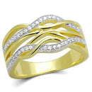Gold Engagement Rings TS253 Gold+Rhodium 925 Sterling Silver Ring with CZ