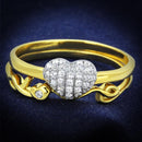 Gold Engagement Rings TS311 Gold+Rhodium 925 Sterling Silver Ring with CZ