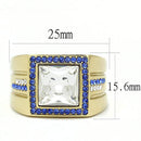 Silver Jewelry Rings Gold Nugget Ring TK3269 Gold - Stainless Steel Ring with Top Grade Crystal Alamode Fashion Jewelry Outlet