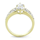 Gold Nugget Ring TK3442 Two-Tone Gold - Stainless Steel Ring with CZ