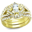 Silver Jewelry Rings Gold Pinky Ring TK2743 Gold - Stainless Steel Ring with AAA Grade CZ Alamode Fashion Jewelry Outlet