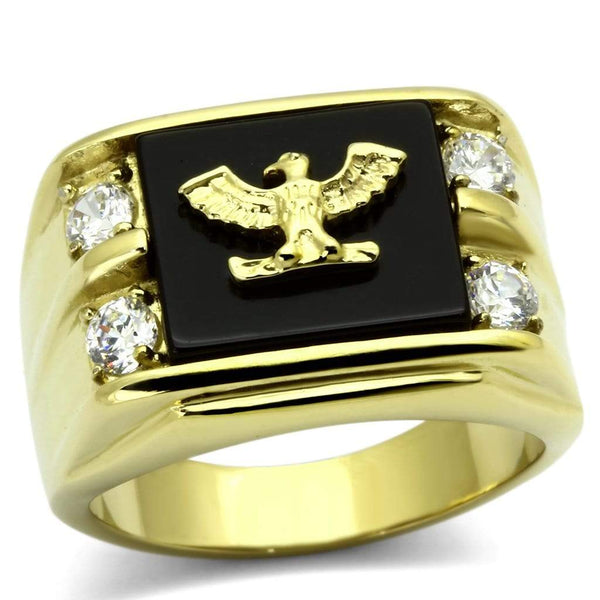 Gold Ring For Men TK793 Gold - Stainless Steel Ring with Semi-Precious