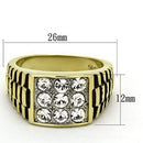 Gold Ring For Men TK796 Two-Tone Gold - Stainless Steel Ring with Crystal