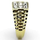 Gold Ring For Men TK796 Two-Tone Gold - Stainless Steel Ring with Crystal