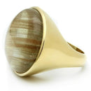 Gold Ring For Men VL002 Gold - Brass Ring with Synthetic in Topaz