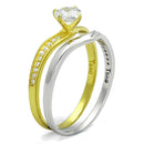 Gold Ring For Women TS210 Gold+Rhodium 925 Sterling Silver Ring with CZ