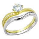 Silver Jewelry Rings Gold Ring For Women TS210 Gold+Rhodium 925 Sterling Silver Ring with CZ Alamode Fashion Jewelry Outlet