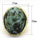 Gold Ring Set LOA844 Gold Brass Ring with Semi-Precious in Sea Blue