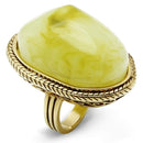 Gold Ring VL005 Gold - Brass Ring with Synthetic in Apple Green color