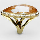 Gold Ring VL083 Gold - Brass Ring with Synthetic in Orange