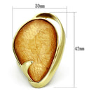 Silver Jewelry Rings Gold Ring VL098 Gold - Stainless Steel Ring with Synthetic in Orange Alamode Fashion Jewelry Outlet