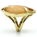 Silver Jewelry Rings Gold Ring VL098 Gold - Stainless Steel Ring with Synthetic in Orange Alamode Fashion Jewelry Outlet