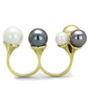 Gold Stackable Ring TK2108 Gold - Stainless Steel Ring with Synthetic