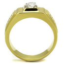 Gold Stackable Ring TK2222 Two-Tone Gold - Stainless Steel Ring with CZ