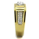 Gold Stackable Ring TK2222 Two-Tone Gold - Stainless Steel Ring with CZ