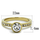 Gold Stackable Ring TK2254 Gold - Stainless Steel Ring with AAA Grade CZ