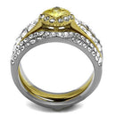 Gold Stackable Ring TK2291 Two-Tone Gold - Stainless Steel Ring with CZ