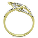 Gold Wedding Ring Sets TK1907 Two-Tone Gold - Stainless Steel Ring with Crystal