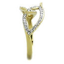 Gold Wedding Ring Sets TK1907 Two-Tone Gold - Stainless Steel Ring with Crystal
