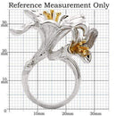 Gold Wedding Rings 0W082 Gold+Rhodium Brass Ring