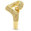 Gold Wedding Rings 0W317 Gold Brass Ring with AAA Grade CZ