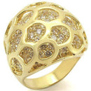 Gold Wedding Rings 0W318 Gold Brass Ring with AAA Grade CZ