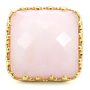 Gold Wedding Rings 1W041 Gold Brass Ring with Synthetic in Rose