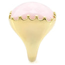 Gold Wedding Rings 1W041 Gold Brass Ring with Synthetic in Rose