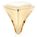 Gold Wedding Rings 1W043 Gold Brass Ring with Synthetic in White