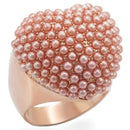 Gold Wedding Rings 1W059 Rose Gold Brass Ring with Synthetic in Rose