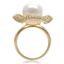 Silver Jewelry Rings Gold Wedding Rings 1W103 Gold Brass Ring with Synthetic in White Alamode Fashion Jewelry Outlet