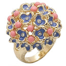 Silver Jewelry Rings Gold Wedding Rings 1W106 Gold Brass Ring with Semi-Precious in Rose Alamode Fashion Jewelry Outlet