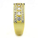 Gold Wedding Rings 3W1459 Gold Brass Ring with AAA Grade CZ