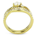 Gold Wedding Rings TK3708 Gold - Stainless Steel Ring with AAA Grade CZ