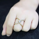 Gold Wedding Rings TK3709 Gold - Stainless Steel Ring with AAA Grade CZ