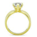 Gold Wedding Rings TK390G Gold - Stainless Steel Ring with AAA Grade CZ