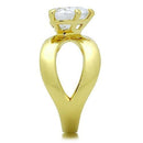Gold Wedding Rings TK390G Gold - Stainless Steel Ring with AAA Grade CZ
