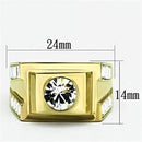 Gold Wedding Rings TK725 Gold - Stainless Steel Ring with Crystal