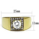 Silver Jewelry Rings Gold Wedding Rings TK728 Gold - Stainless Steel Ring with AAA Grade CZ Alamode Fashion Jewelry Outlet