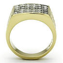 Gold Wedding Rings TK734 Two-Tone Gold - Stainless Steel Ring with Crystal