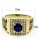 Silver Jewelry Rings Gold Wedding Rings TK754 Two-Tone Gold - Stainless Steel Ring with Synthetic Alamode Fashion Jewelry Outlet