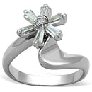 Jewelry Rings 3W593 Rhodium Brass Ring with AAA Grade CZ