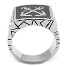 Men's Band Rings TK3041 Stainless Steel Ring with Epoxy in Jet