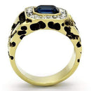 Silver Jewelry Rings Men's Gold Band Rings TK756 Two-Tone Gold - Stainless Steel Ring with Crystal Alamode Fashion Jewelry Outlet